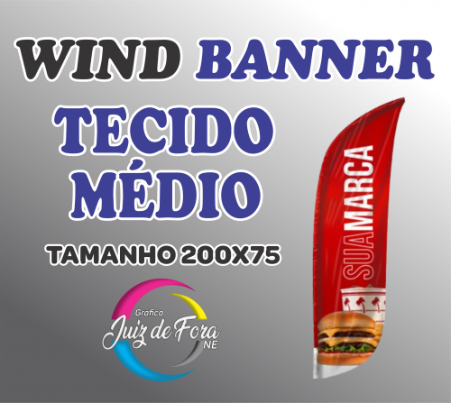 Tecido wind banner médio