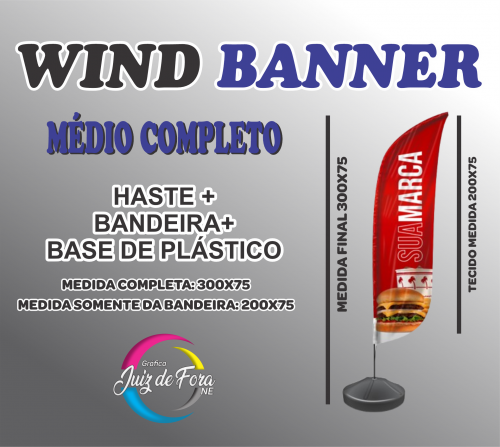 Wind Banner Completo Base Plastica-